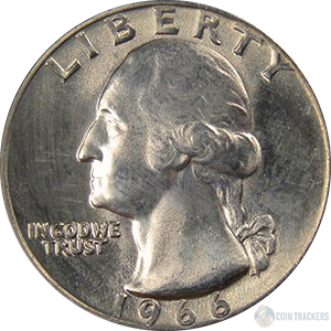1966 USA 25 cent American quarter dollar
