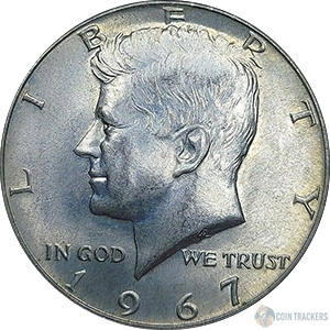 40 percent silver John F Kennedy coin, 1967 JFK Half Dollar Kennedy Memorial Coin President John F Kennedy memorial coin