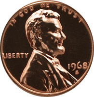 1968 D Lincoln Penny