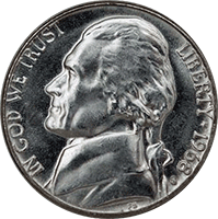 1968 S Jefferson Nickel
