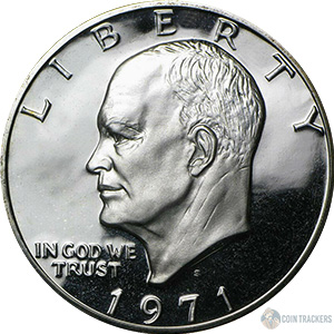 1971 S 40% Silver Eisenhower Ike Dollar $1 Brilliant Uncirculated 