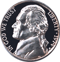 1974 S Jefferson Nickel Proof