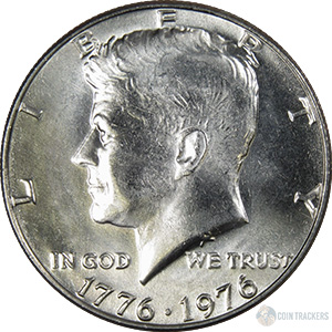 1976-P BRILLIANT UNCIRCULATED KENNEDY HALF DOLLAR FROM SEALED MINT CELLOPHANES 