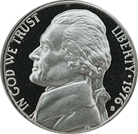 1976 S Jefferson Nickel Proof