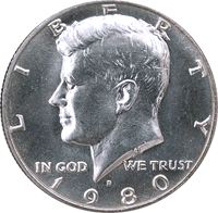1980 D Kennedy Half Dollar