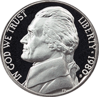 1980 S Jefferson Nickel Proof