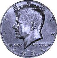 1981 P John Kennedy Half Dollar With DIY Slab from Mint Set Combined Shipping 