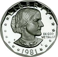 1981 P Susan B Anthony Dollar
