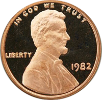 1982 S Lincoln Penny Proof