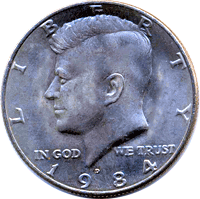 1984 D Kennedy Half Dollar