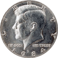 1984-P 50C Kennedy Half Dollar Ch BU 