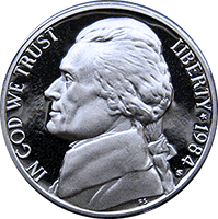 1984 S Jefferson Nickel Proof