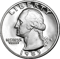 **EACH COIN $1.70  FREE SHIP Details about   1985 S Washington Proof Quarter 