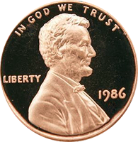 1986 D Lincoln Penny