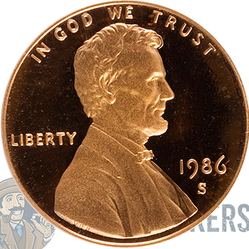 1986 S Lincoln Penny Proof