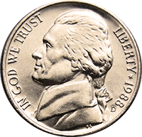 1988 S Jefferson Nickel Proof