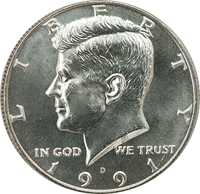 1991 D Kennedy Half Dollar