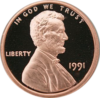 1991 D Lincoln Penny