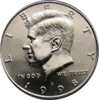 1998-D GEM  BU  Mint State Kennedy US Half Dollar Coin 