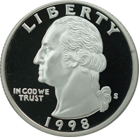 1998 S Washington Quarter Proof