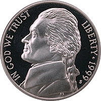 1999 D Jefferson Nickel