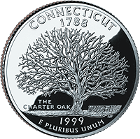 1999 S Connecticut State Quarter Proof