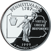  Silver Proof Pennsylvania Quarter