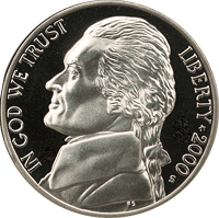 2000 P Jefferson Nickel