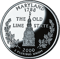 Silver Proof Maryland Quarter