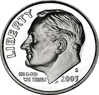 Details about   2003 S Proof 90% Silver Roosevelt Dime Brilliant Uncirculated Deep Cameo DCAM 