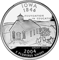 US 2004 Iowa State Quarters Bu Unc Hologram Coins Cufflinks NEW 