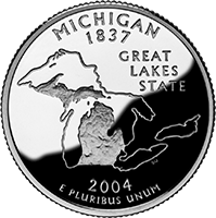 2004-P Michigan State Quarter – Uncirculated Single Coin, Philadelphia Mint
