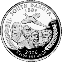 Silver Proof South Dakota Quarter