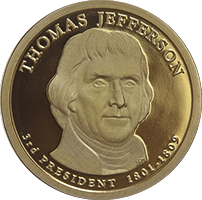 2007-P and 2007-D Thomas Jefferson Dollars from Mint Rolls 