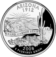 Silver Proof Arizona Quarter