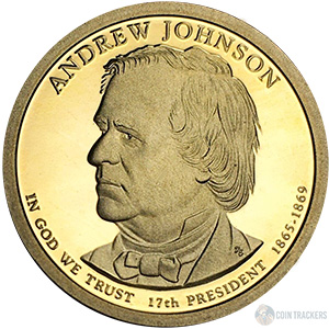 25 Coins 2011 President Andrew Johnson Dollars-Bank Roll Uncirculated. Roll 