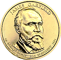 PCGS MS67 2011-P James Garfield Presidential Dollar POS A Bunting Insert 
