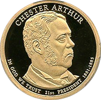 2012 S Chester Arthur Dollar Proof