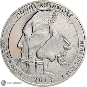 2013 P 5 Oz 99.9% Silver Mount Rushmore