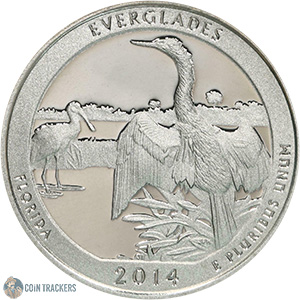 2014 P 5 Oz 99.9% Silver Everglades NP