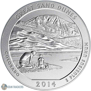 2014 P 5 Oz 99.9% Silver Great Sand Dunes