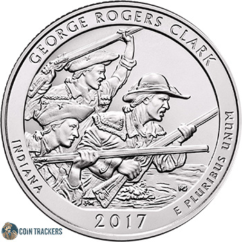 2017 S George Rogers Clark Indiana Quarter