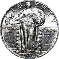 Seated liberty quarter